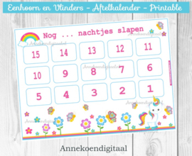 Vlinders en Eenhoorn aftelkalender