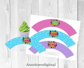 Superheld Meisje Cupcake wrappers