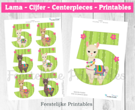 Lama Cijfer Centerpieces