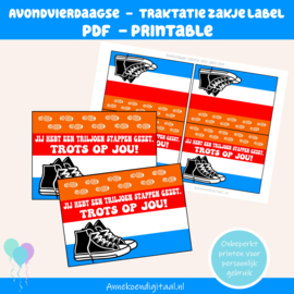 Avondvierdaagse traktatie zakje label