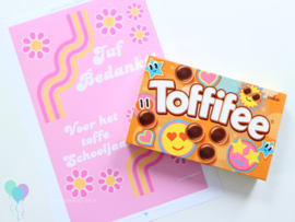 Toffifee wikkel Retro roze Juf