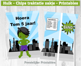 Hulk chips traktatie zakje