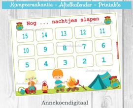 Kampeervakantie aftelkalender