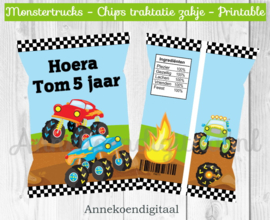 Monstertrucks chips traktatie zakje