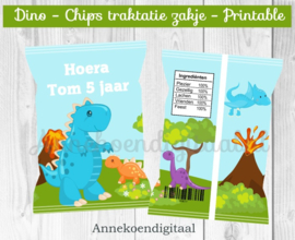 Dino chips traktatie zakje