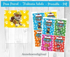 Paw Patrol traktatie zakje label