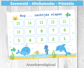 Zeewereld aftelkalender