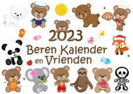 2023 kalender Serie Beren en vrienden