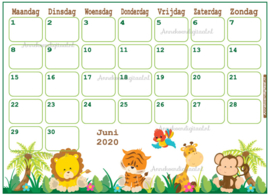 Juni 2020 kalender serie Jongens