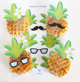 Ananas wafel traktatie GRATIS printable