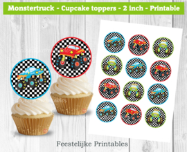 Monstertrucks traktatie toppers 2 inch