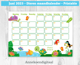 Juni 2023 kalender Regenwoud - Dieren