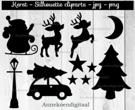 Kerst silhouette cliparts