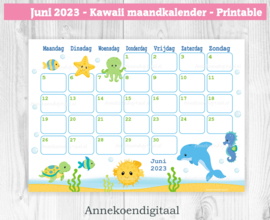 Juni 2023 kalender Zeewereld - Kawaii