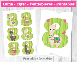 Lama Cijfer Centerpieces