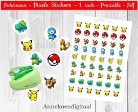Pokemon Pixel 1 inch plaatjes