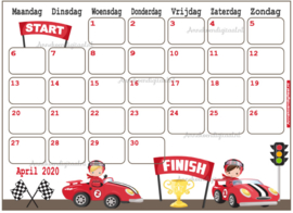 April 2020 kalender serie Jongens