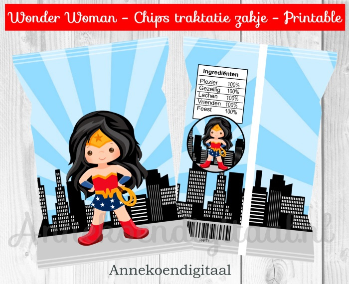 Wonder Woman chips traktatie zakje