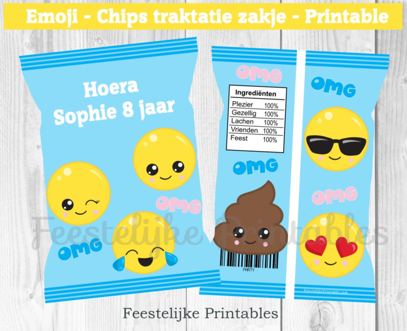 Emoji chips traktatie zakje