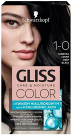 Schwarzkopf Gliss Color 1-0 deep black (diep zwart)