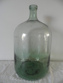 Grote groene flesvaas met smalle hals VERKOCHT