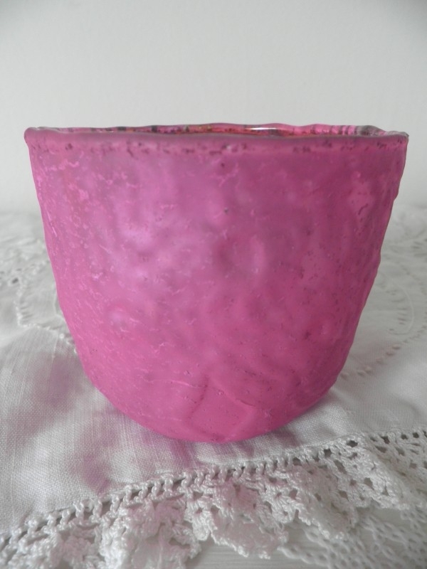Roze glazen theelicht (klein)