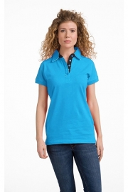 POLO ELASTHAN TURQUOISE-DARK NAVY