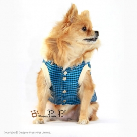 Pretty Pet Classic Check blauw jas