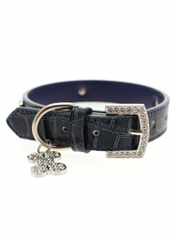 Blue Crocodile Diamant Bone Halsband met Lijn