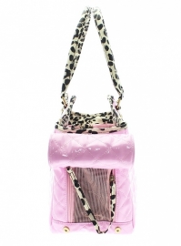 Patant Pink leopard Honden draagtas