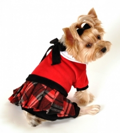 Red plaid Jumper with Skirt 