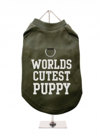 Harnas T-Shirt World`s Cutist puppy Olijf