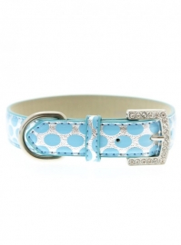 Blue Silver polka Dot Halsband met Lijn