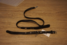 Zwarte halsband botjes met looplijn