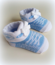 babysokjes stoere sneackersokjes blauw/licht blauw/donkerblauw 0 - 6 mnd.