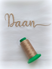 Ledikantlaken 120 cm x 150 cm in wit/ beige/ bruin met naam geborduurd