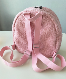 Rugzakje Teddystof roze met geborduurde naam