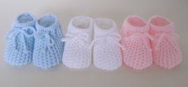 Babyroze gebreide babyslofjes 0-3 maanden