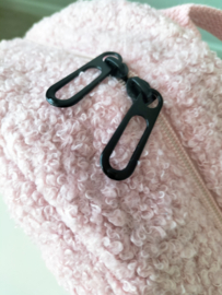 Rugzakje Teddystof roze met geborduurde naam