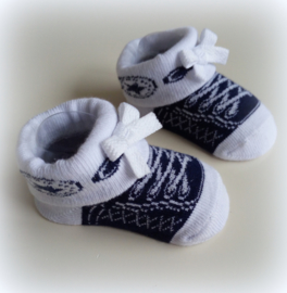 babysokjes stoere sneackersokjes blauw/licht blauw/donkerblauw 0 - 6 mnd.