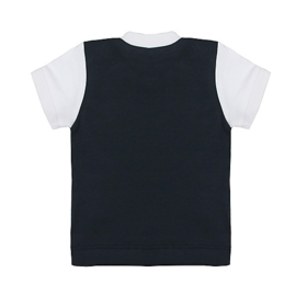 Baby/peuter d.blauw/wit shortsleeve Ducky Beau maat 86