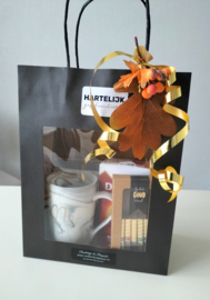 Mok onderzetter 'Coffee' geborduurd koffie pakket brown