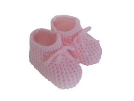Babyroze gebreide babyslofjes 0-3 maanden
