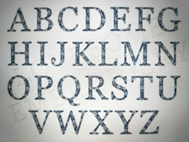 Landelijke linnen off white servet 'letter' gepersonaliseerd geborduurd blauw chinoiserie
