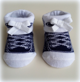 babysokjes stoere sneackersokjes blauw/licht blauw/donkerblauw 0 - 6 mnd.