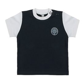 Baby/peuter d.blauw/wit shortsleeve Ducky Beau maat 86