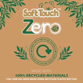 Eco Recycled knuffeldoekje beer met bijtring en geborduurde naam Soft Touch