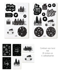 Zoedt Set kerstcadeaukaartjes + kerstcadeaustickers