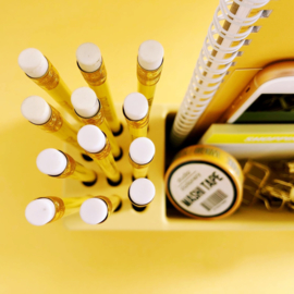 Desk organizer Pens yellow