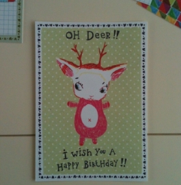 Postcard Oh deer!